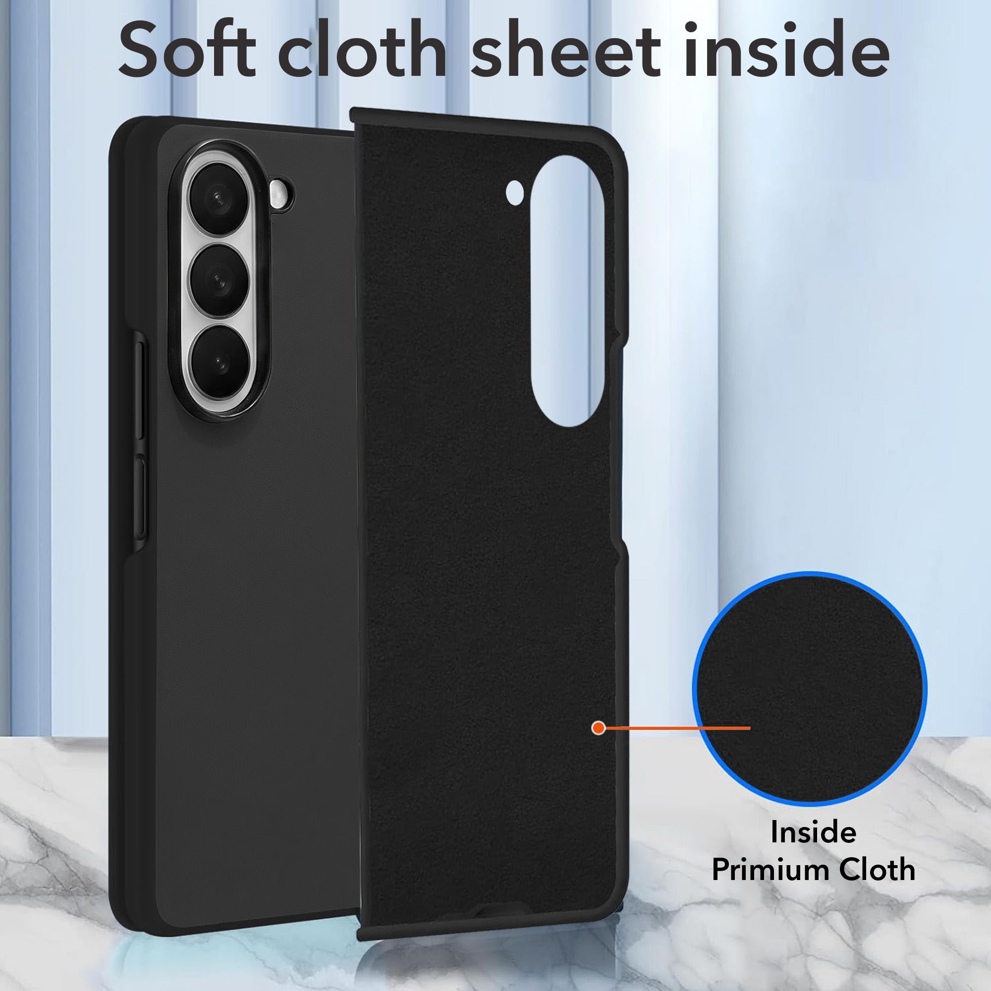 For Samsung Galaxy Z Fold 6 5G Premium Cover Case (Soft Leather Touch | Interior Protective Cloth | Slim 360* Protection)