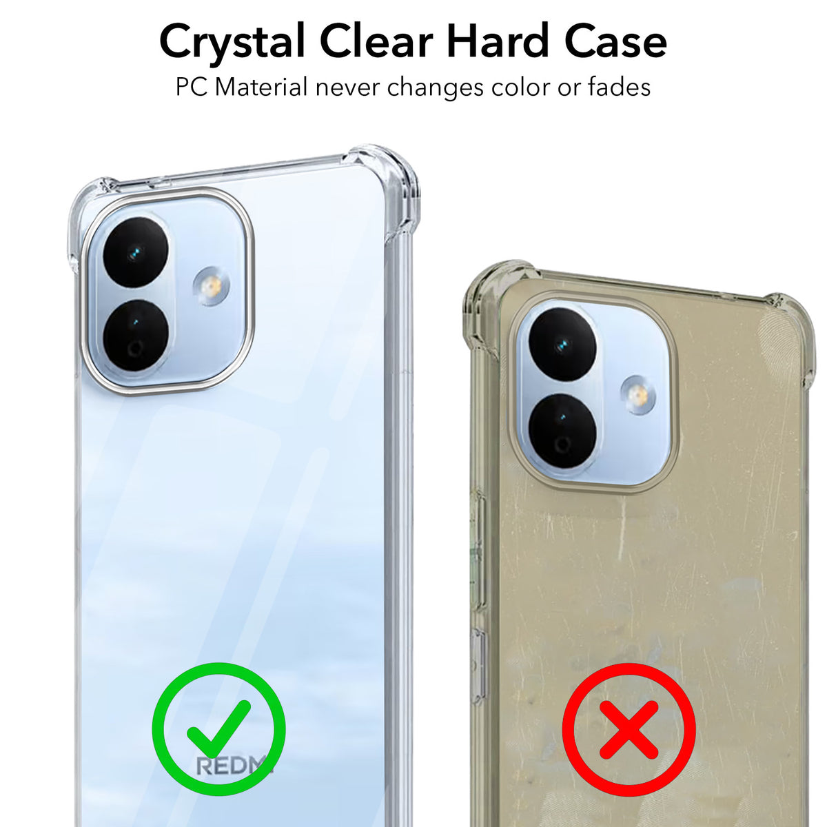 For Redmi Note 17 Pro 5G Back Cover Shockproof Crystal-Clear (Drop & Camera Protection | Hard Polycarbonate)