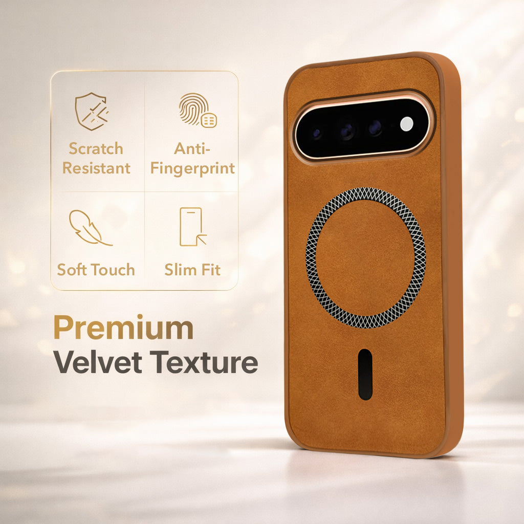 For Google Pixel 11 Pro XL Back Cover Case Leather Finish (MagSafe Compatible Wireless Charging | Soft Touch | Camera Bump Protection)