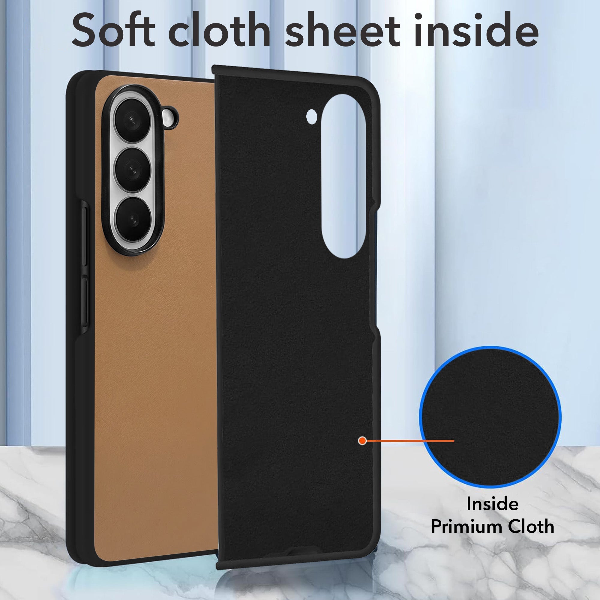 For Samsung Galaxy Z Fold 4 5G Premium Cover Case (Soft Leather Touch | Interior Protective Cloth | Slim 360* Protection)