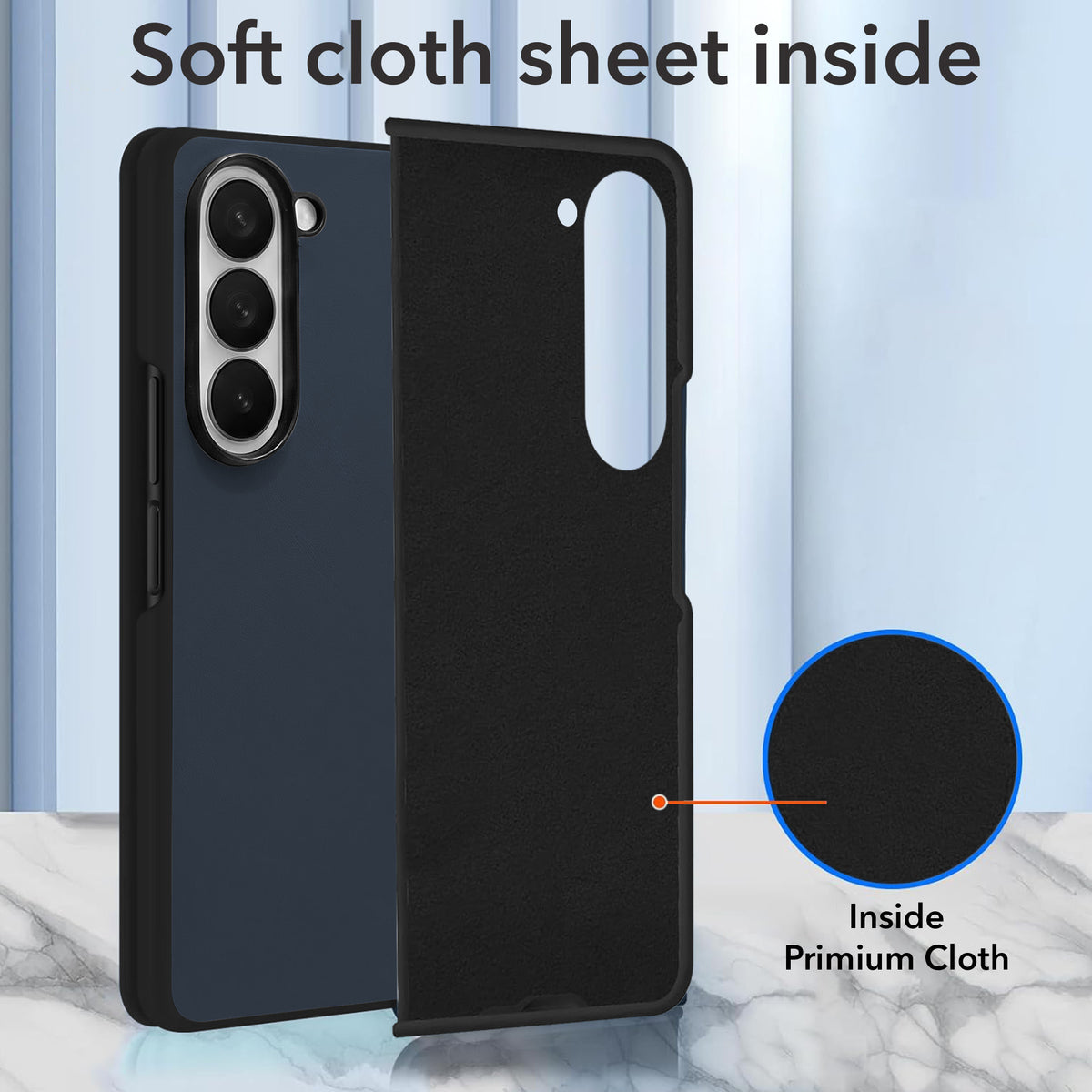For Samsung Galaxy Z Fold 6 5G Premium Cover Case (Soft Leather Touch | Interior Protective Cloth | Slim 360* Protection)