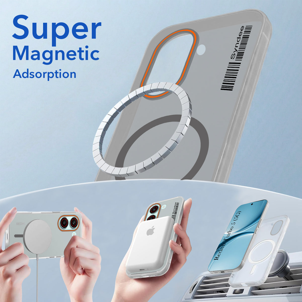 For Redmi Turbo 5 Back Cover Case (Soft Touch | Camera Bump Protection | MagSafe Compatible | Matte Finish)