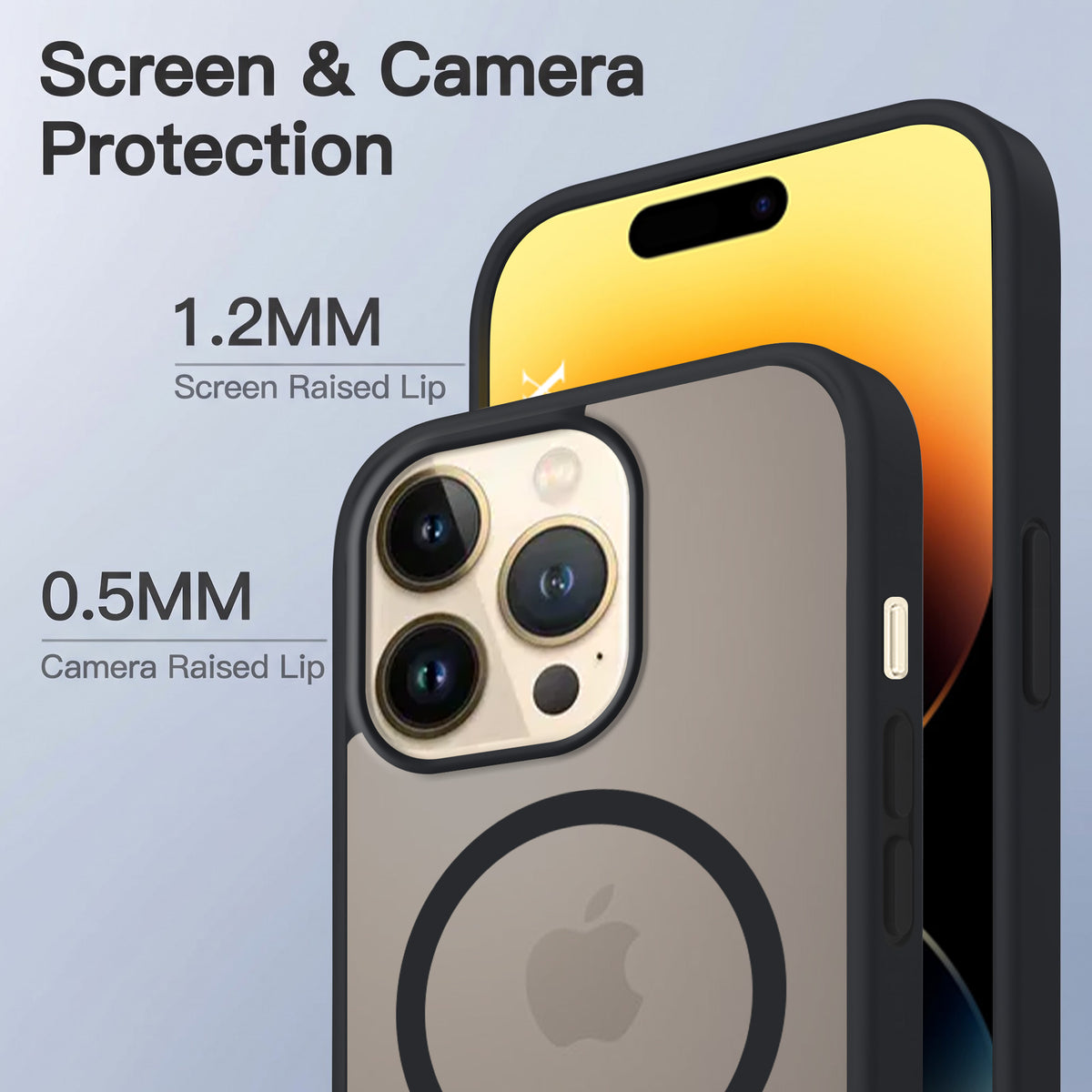 For Apple iPhone 14 Pro Max Matte Finish Back Case Cover (MagSafe Compatible | Translucent Soft Touch | Slim and Unbreakable)