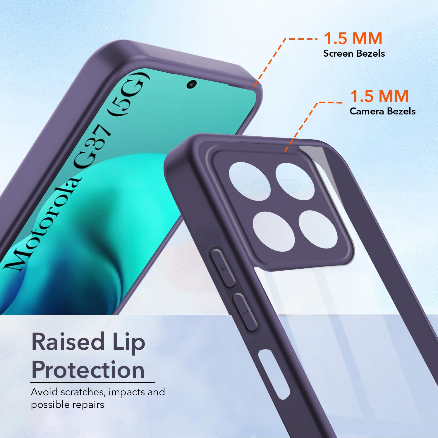 For Motorola Moto G37 Back Cover Case Ultra-Hybrid (Lifetime Anti Yellow | Anti Scratch | Crystal Clear Shockproof)
