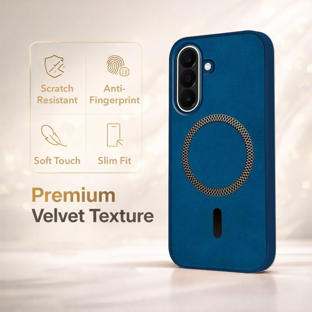 For Samsung Galaxy F70 Pro 5G Back Cover Case Leather Finish (MagSafe Compatible Wireless Charging | Soft Touch | Camera Bump Protection)