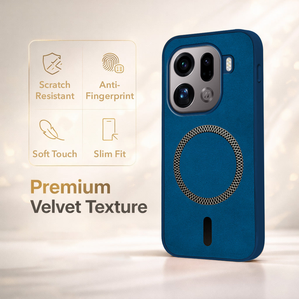 For Oppo Find X9 Pro Back Cover Case Leather Finish (MagSafe Compatible Wireless Charging | Soft Touch | Camera Bump Protection)