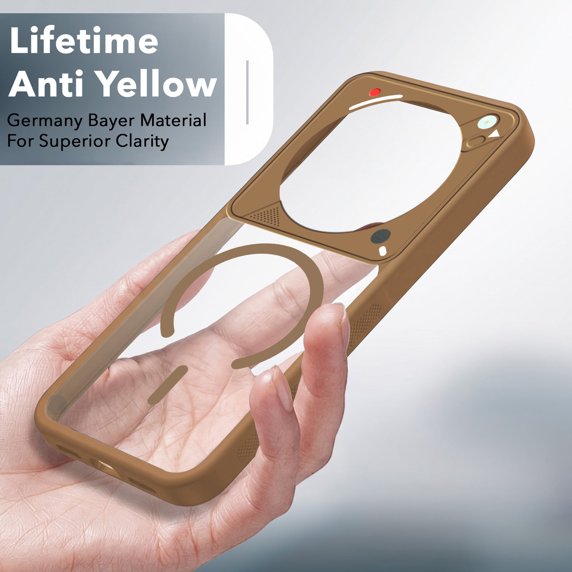 For Vivo T4 Back Cover Case Lifetime Anti-Yellow Clear (Camera Protection | Side Grip | Wireless MagSafe Compatible)