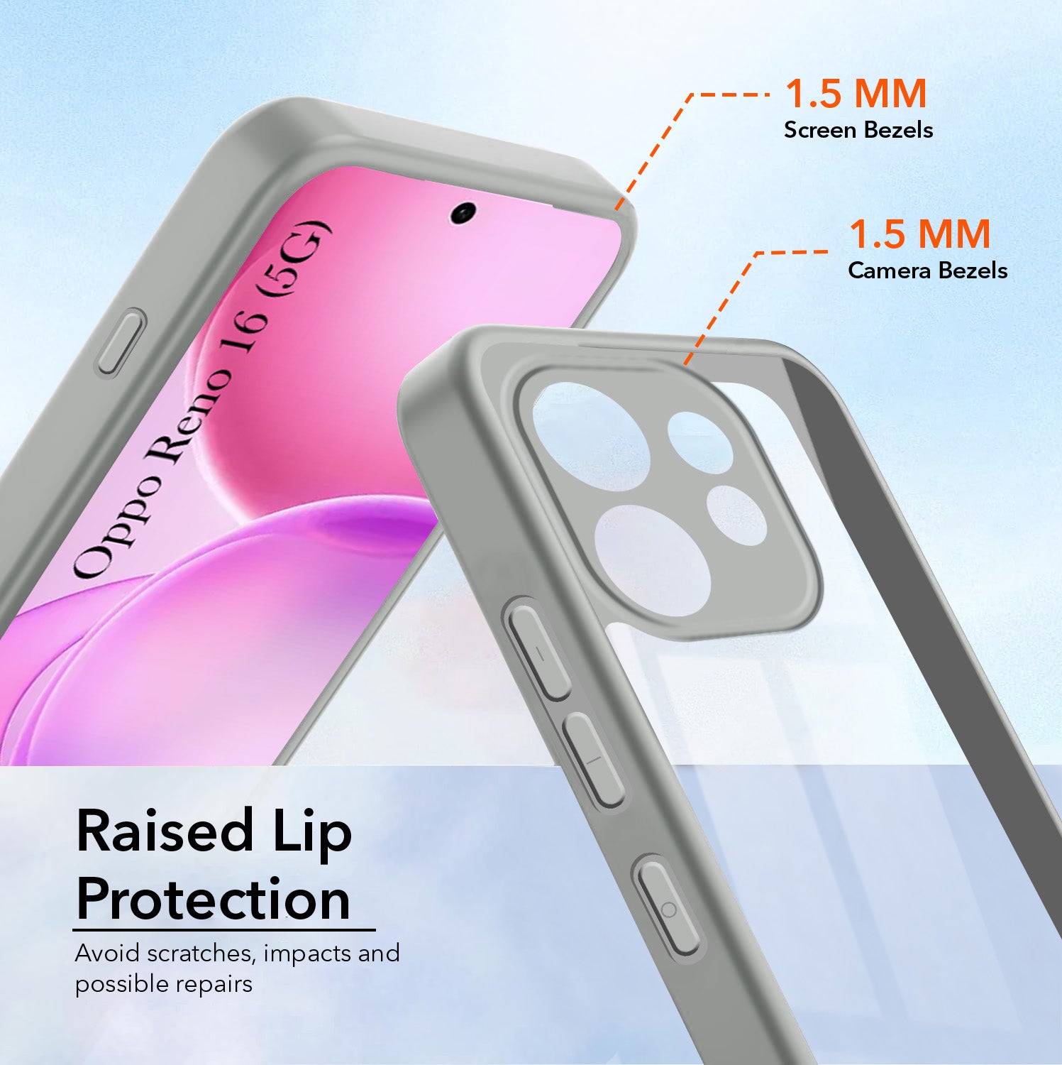 For Oppo Reno 16 Back Cover Case Ultra-Hybrid (Lifetime Anti Yellow | Anti Scratch | Crystal Clear Shockproof)