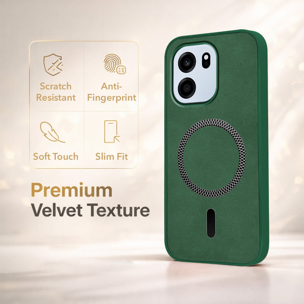 For Oneplus Nord CE 6 Back Cover Case Leather Finish (MagSafe Compatible Wireless Charging | Soft Touch | Camera Bump Protection)