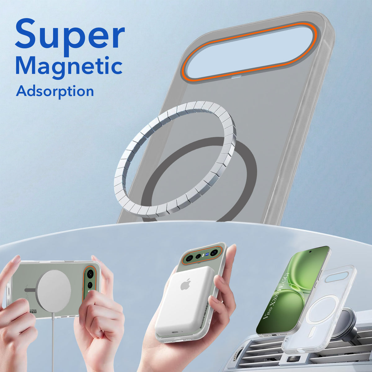 For Vivo X300 FE Back Cover Case (Soft Touch | Camera Bump Protection | MagSafe Compatible | Matte Finish)