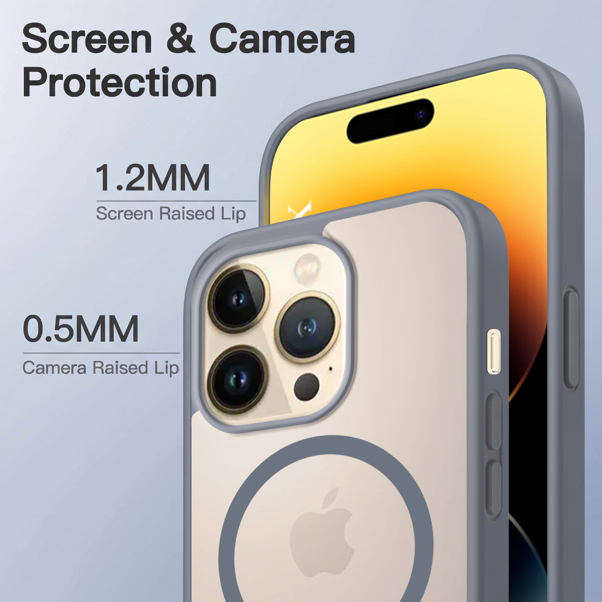 For Apple iPhone 14 Pro Max Matte Finish Back Case Cover (MagSafe Compatible | Translucent Soft Touch | Slim and Unbreakable)