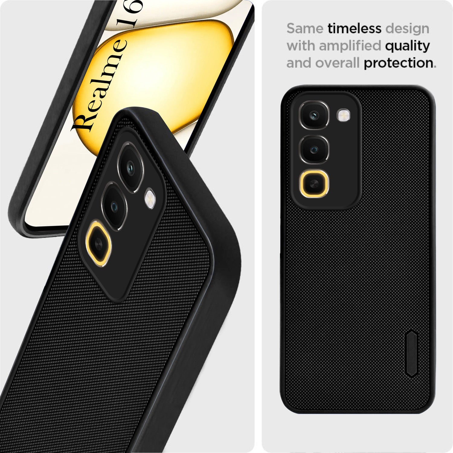 For Realme 16x 5G Back Cover Case Rubberised (Textured Grip Design| Micro-Fiber Cloth Inside | Slim and Light Weight | Soft Touch and Feel)