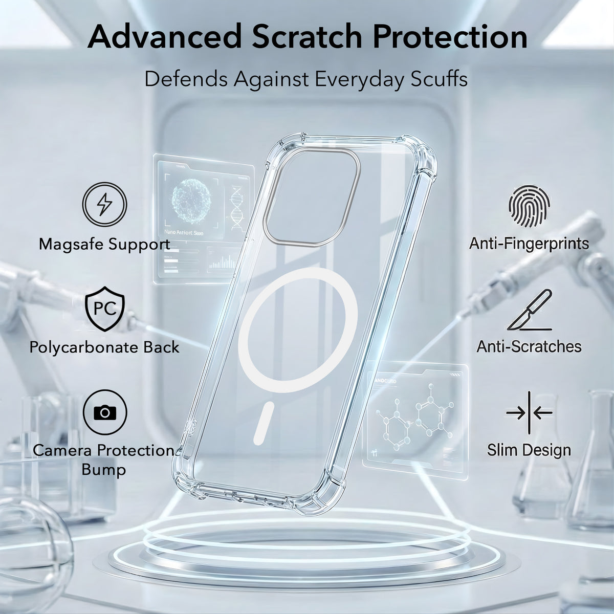 For Redmi Note 17 5G Back Cover Shockproof Crystal-Clear (Magsafe Wireless Support | Drop & Camera Protection | Hard Polycarbonate)
