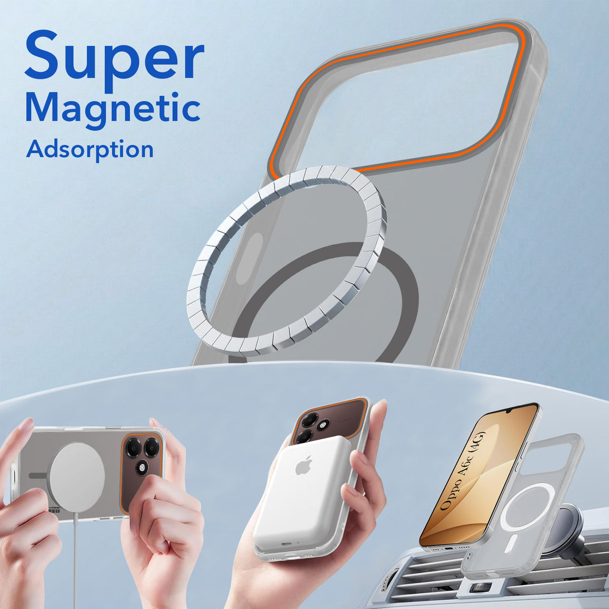 For Oppo A6c 4G Back Cover Case (Soft Touch | Camera Bump Protection | MagSafe Compatible | Matte Finish)