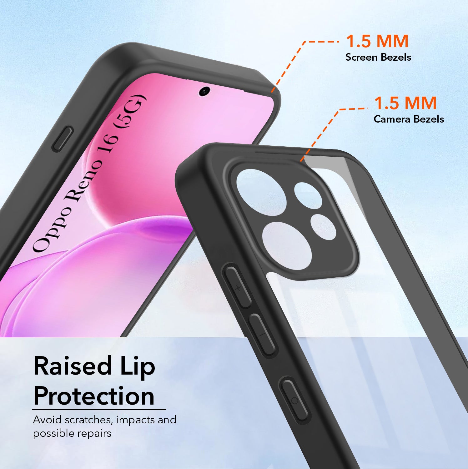 For Oppo Reno 16 Back Cover Case Ultra-Hybrid (Lifetime Anti Yellow | Anti Scratch | Crystal Clear Shockproof)