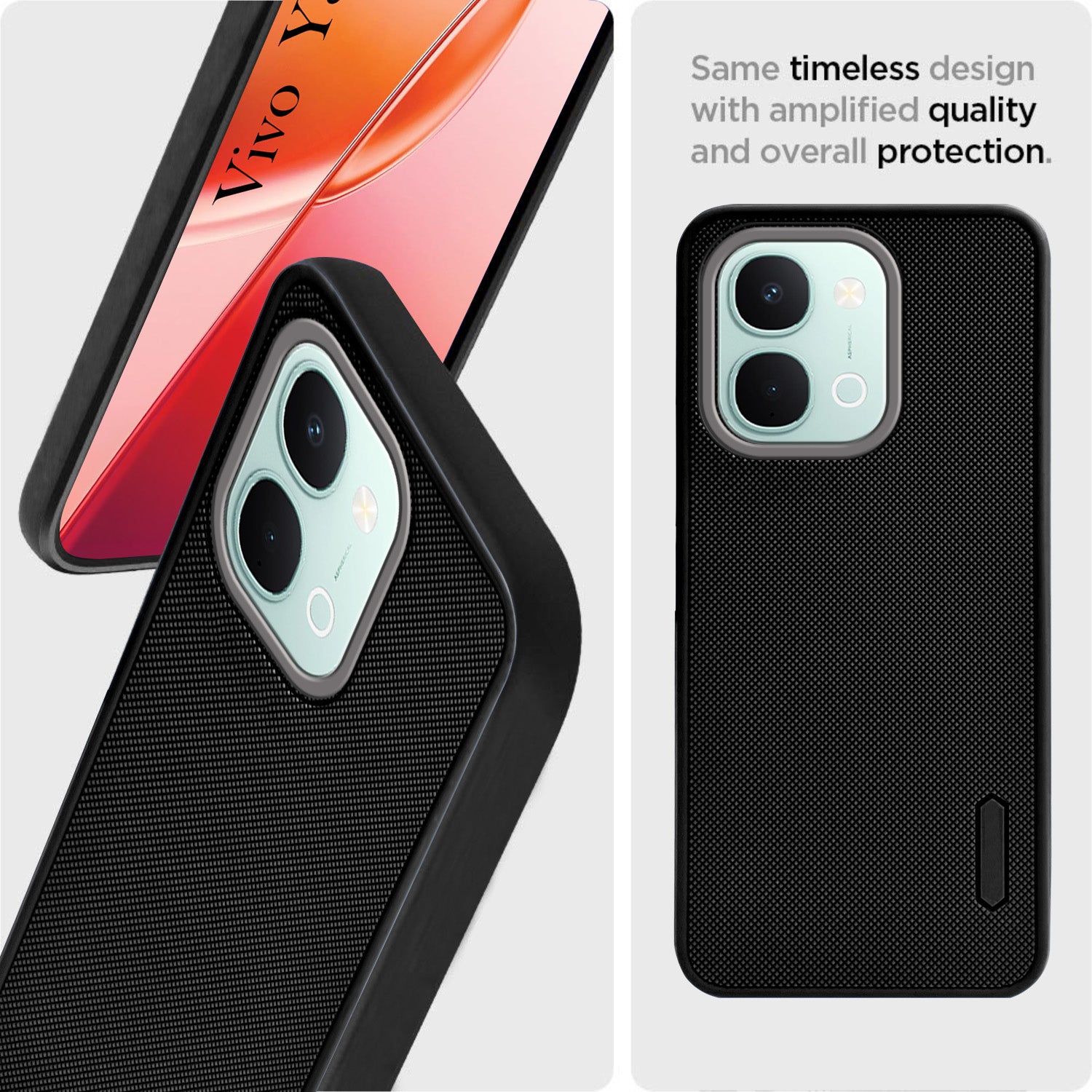 For Vivo Y31T 5G Back Cover Case Rubberised (Textured Grip Design| Micro-Fiber Cloth Inside | Slim and Light Weight | Soft Touch and Feel)