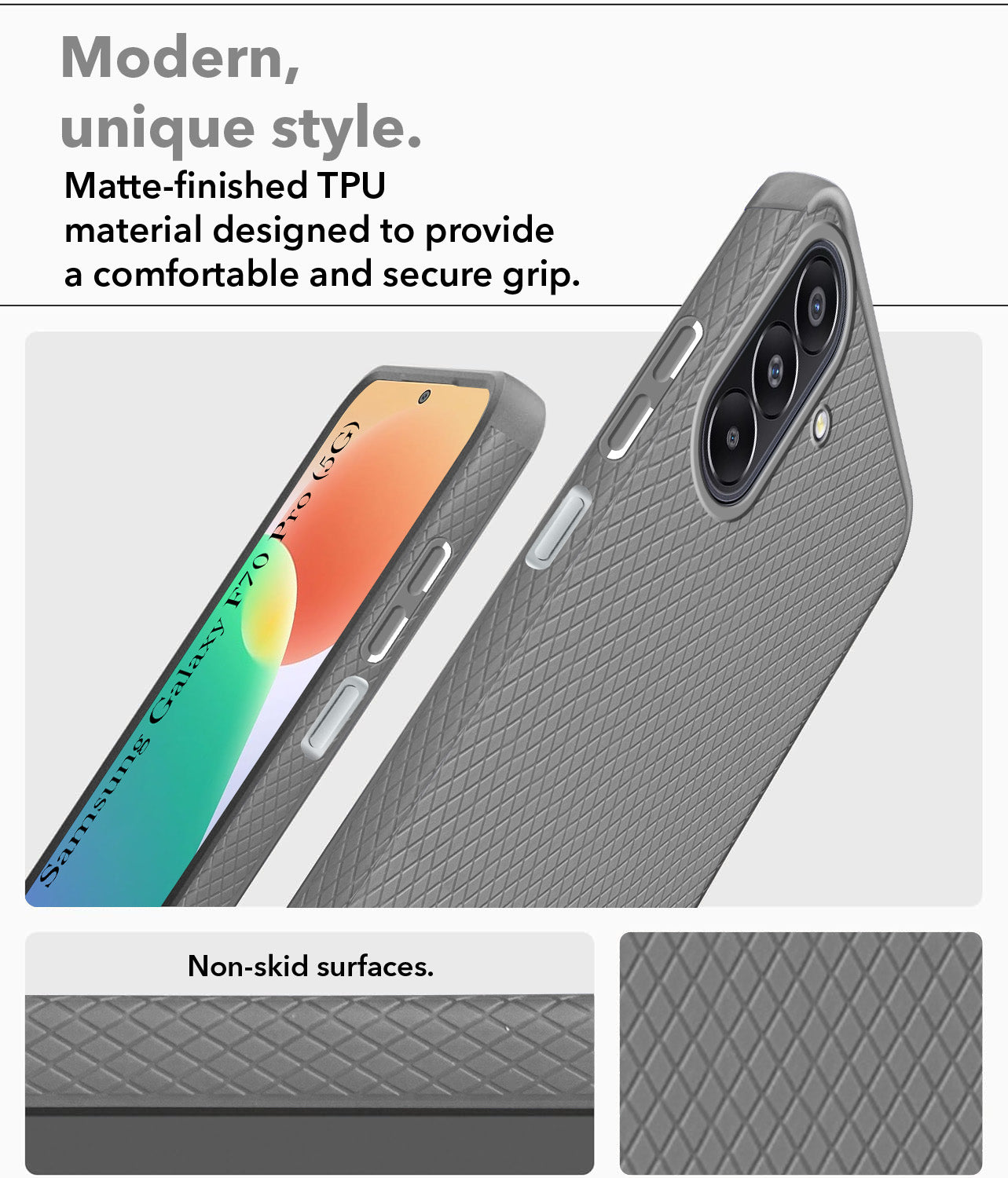 For Samsung Galaxy F70 Pro 5G Back Cover Case Liquid Silicone (Camera Protection | Side Grip Texture | Soft and Flexible)