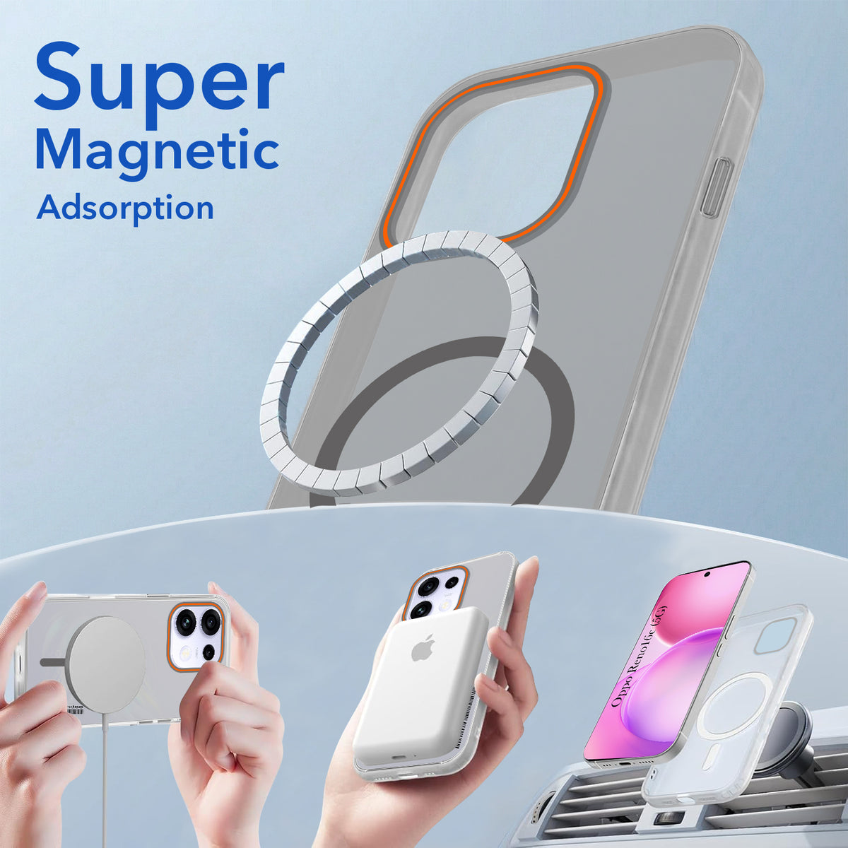 For Oppo Reno 16C 5G Back Cover Case (Soft Touch | Camera Bump Protection | MagSafe Compatible | Matte Finish)