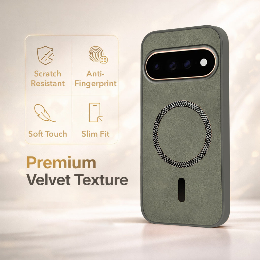 For Google Pixel 11 Pro XL Back Cover Case Leather Finish (MagSafe Compatible Wireless Charging | Soft Touch | Camera Bump Protection)