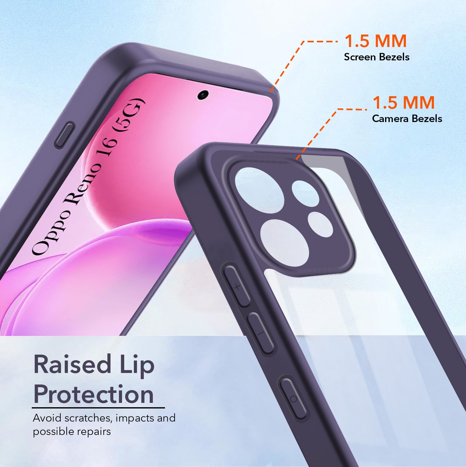 For Oppo Reno 16 Back Cover Case Ultra-Hybrid (Lifetime Anti Yellow | Anti Scratch | Crystal Clear Shockproof)