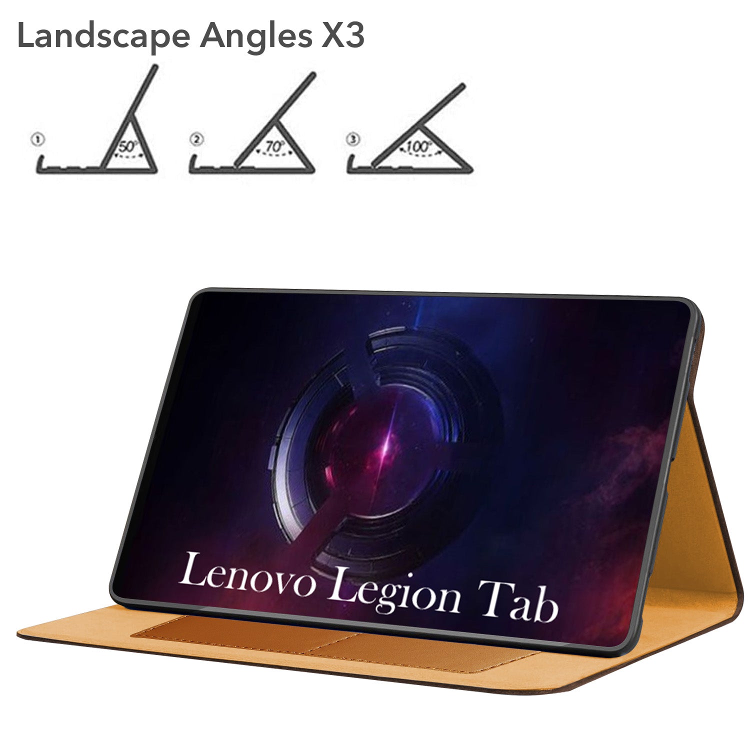 For Lenovo Legion Tab TB320 8.8 Inch Flip Cover Folio Cover (PU Leather | Multi-Angle Smart Stand | Card Storage Slots | Silicone Back Pouch)
