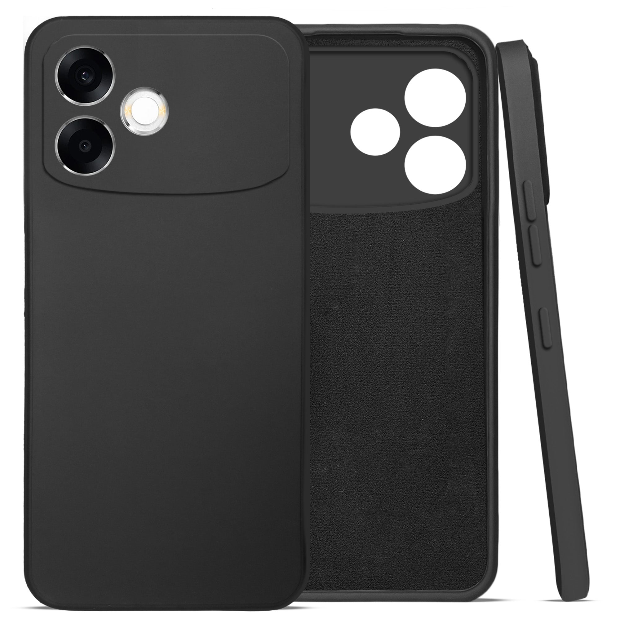 For Oppo F33 Pro 5G Back Cover Case (Matte Finish Silicone with Inside Fiber cloth)