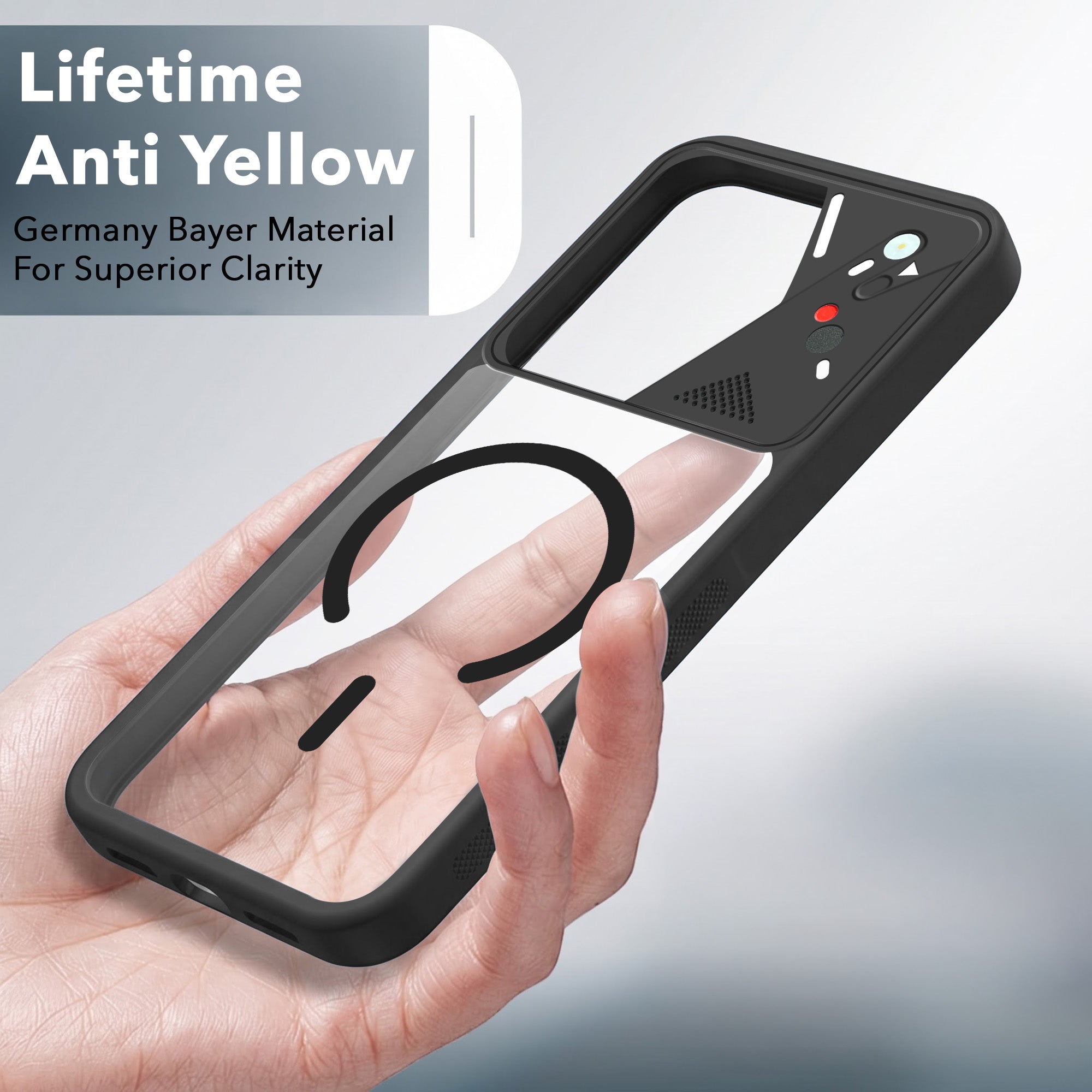 For Vivo T2 Back Cover Case Lifetime Anti-Yellow Clear (Camera Protection | Side Grip | Wireless MagSafe Compatible)
