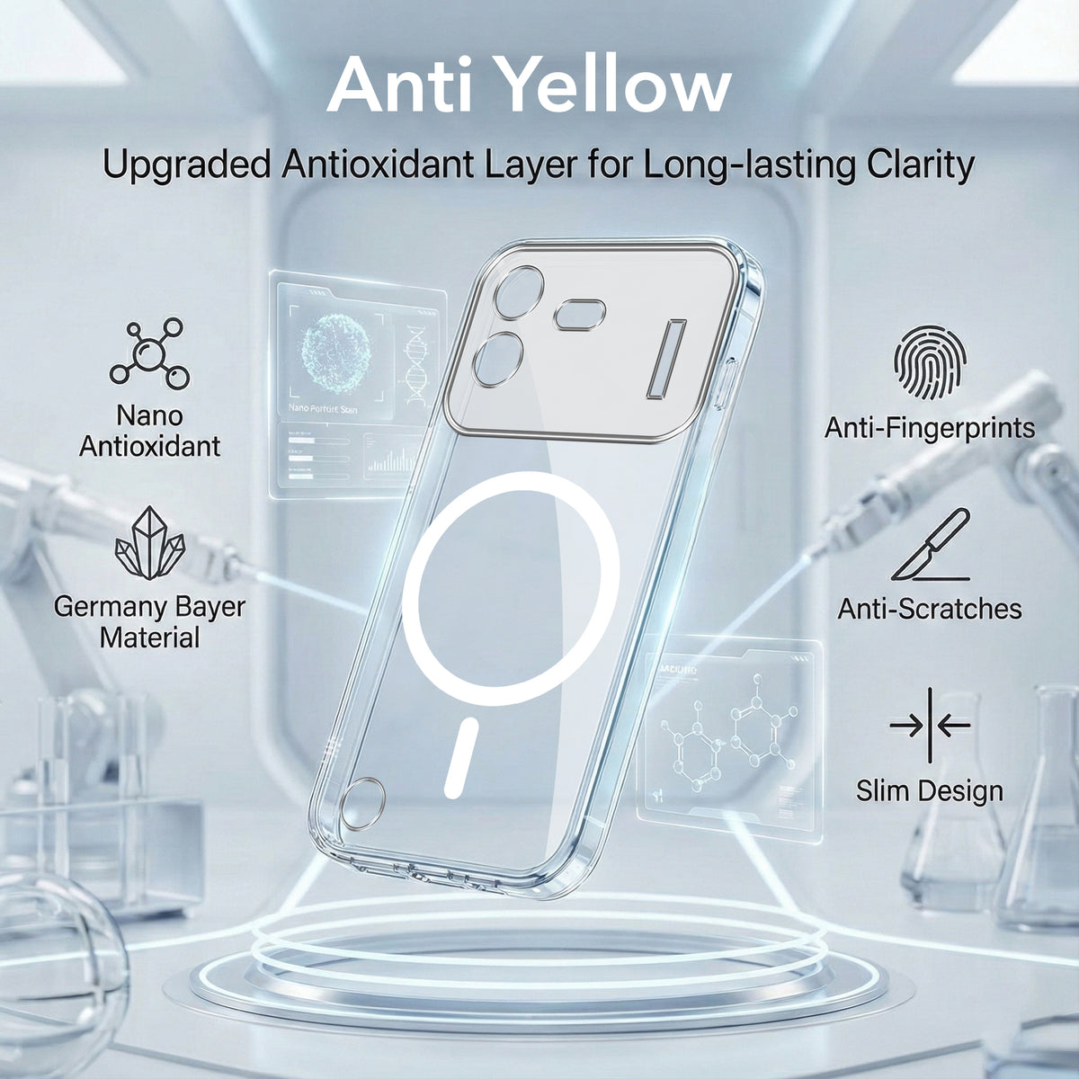 For Nothing Phone 4B 5G Back Cover Shockproof Crystal-Clear (Magsafe Wireless Support | Drop & Camera Protection | Hard Polycarbonate)