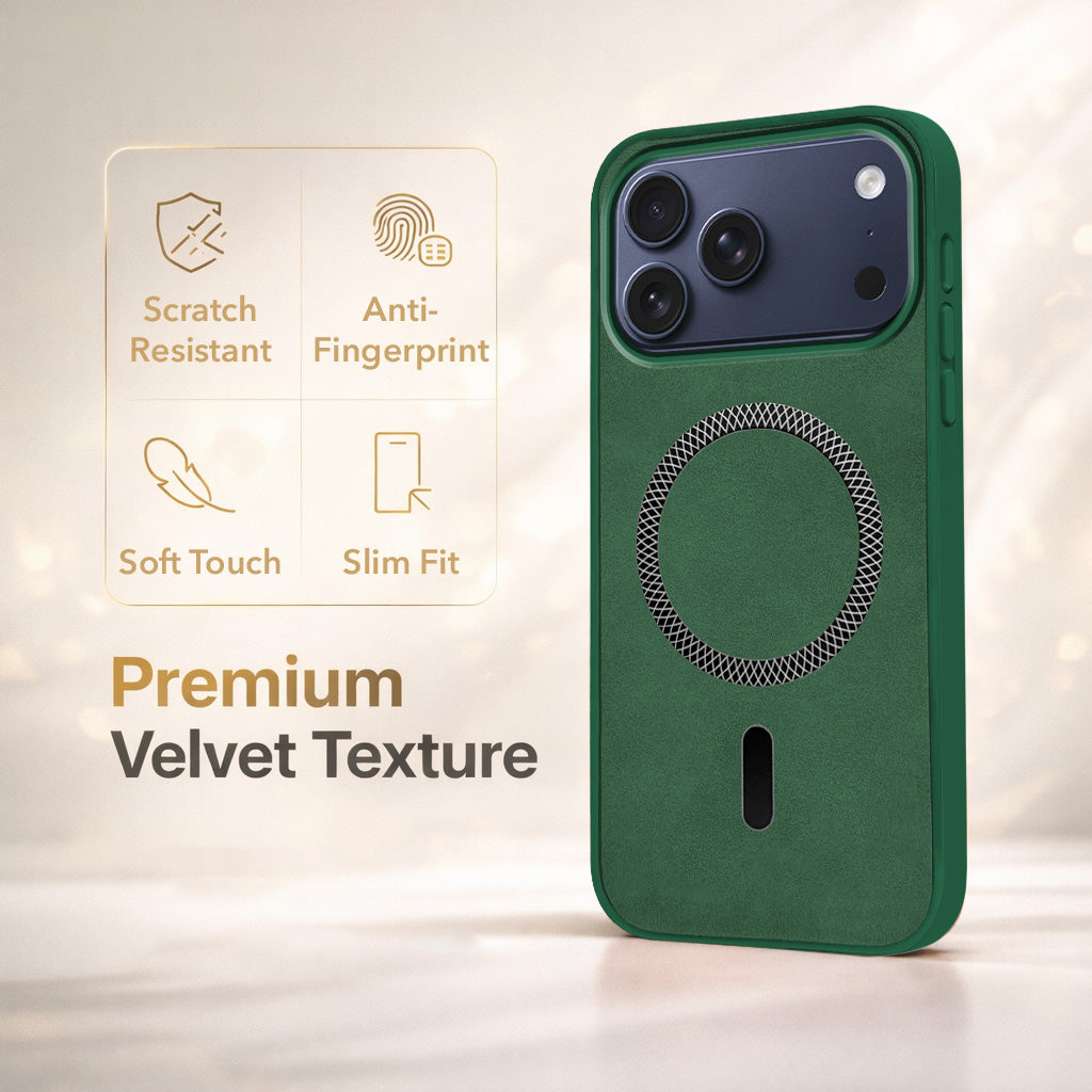 For Apple iPhone 17 Pro Max Back Cover Case Leather Finish (MagSafe Compatible Wireless Charging | Soft Touch | Camera Bump Protection)