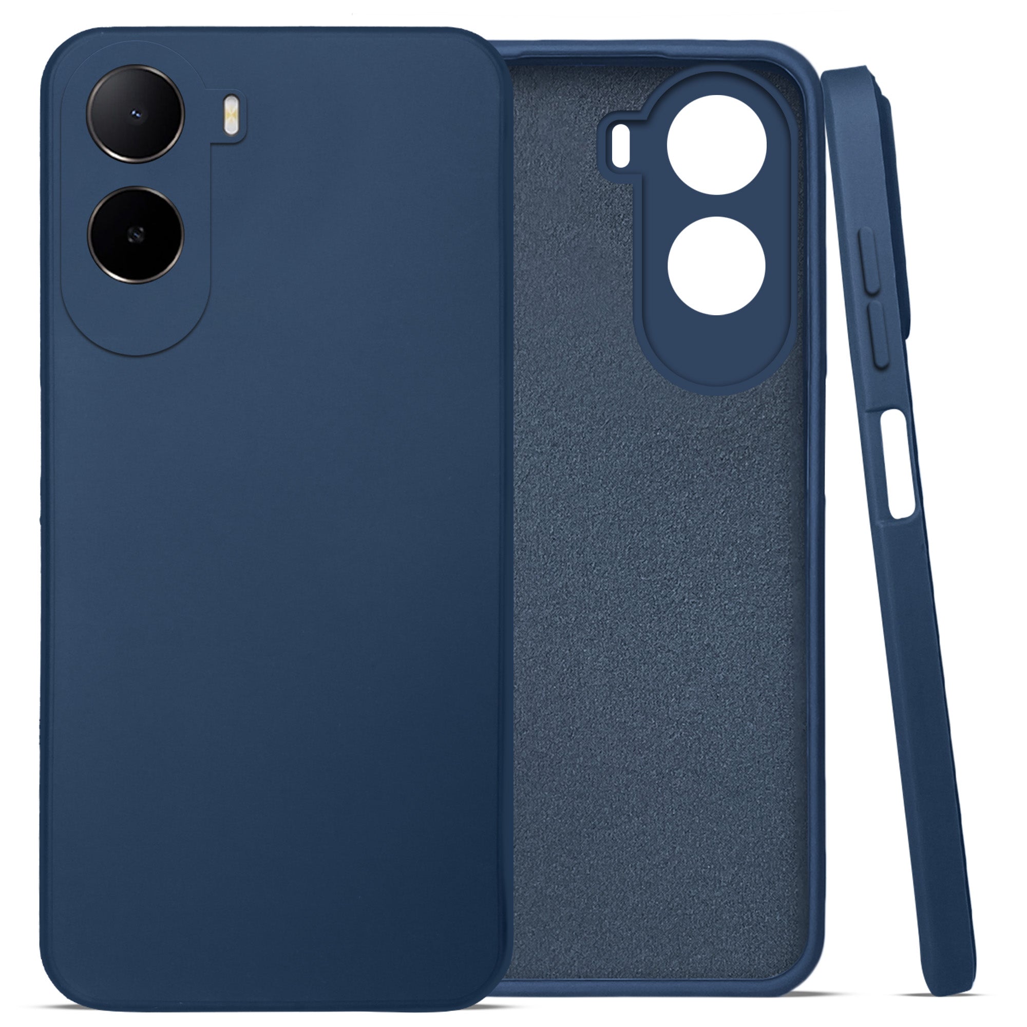 For Poco C85x 5G Back Cover Case (Matte Finish Silicone with Inside Fiber cloth)