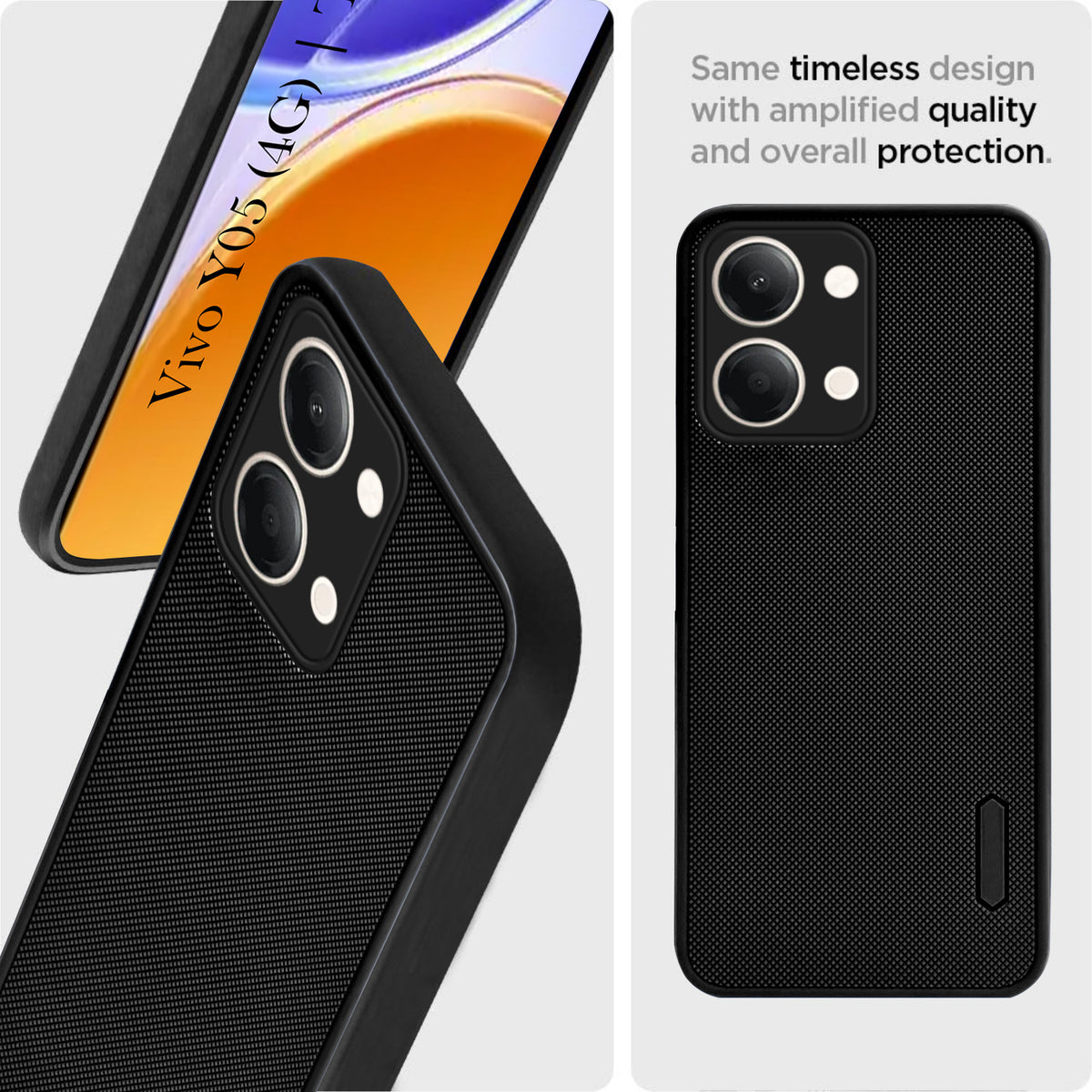 For Vivo Y05 (4G) | Vivo T5 Lite (5G) Back Cover Case Rubberised (Textured Grip Design | Camera Protection | Slim and Light Weight | Soft Touch and Feel)