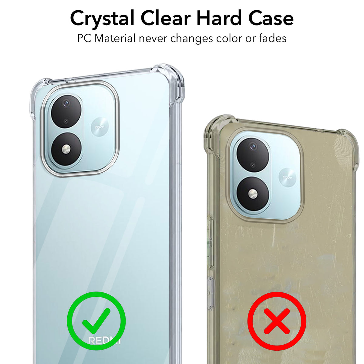 For Redmi Note 17 5G Back Cover Shockproof Crystal-Clear (Drop & Camera Protection | Hard Polycarbonate)