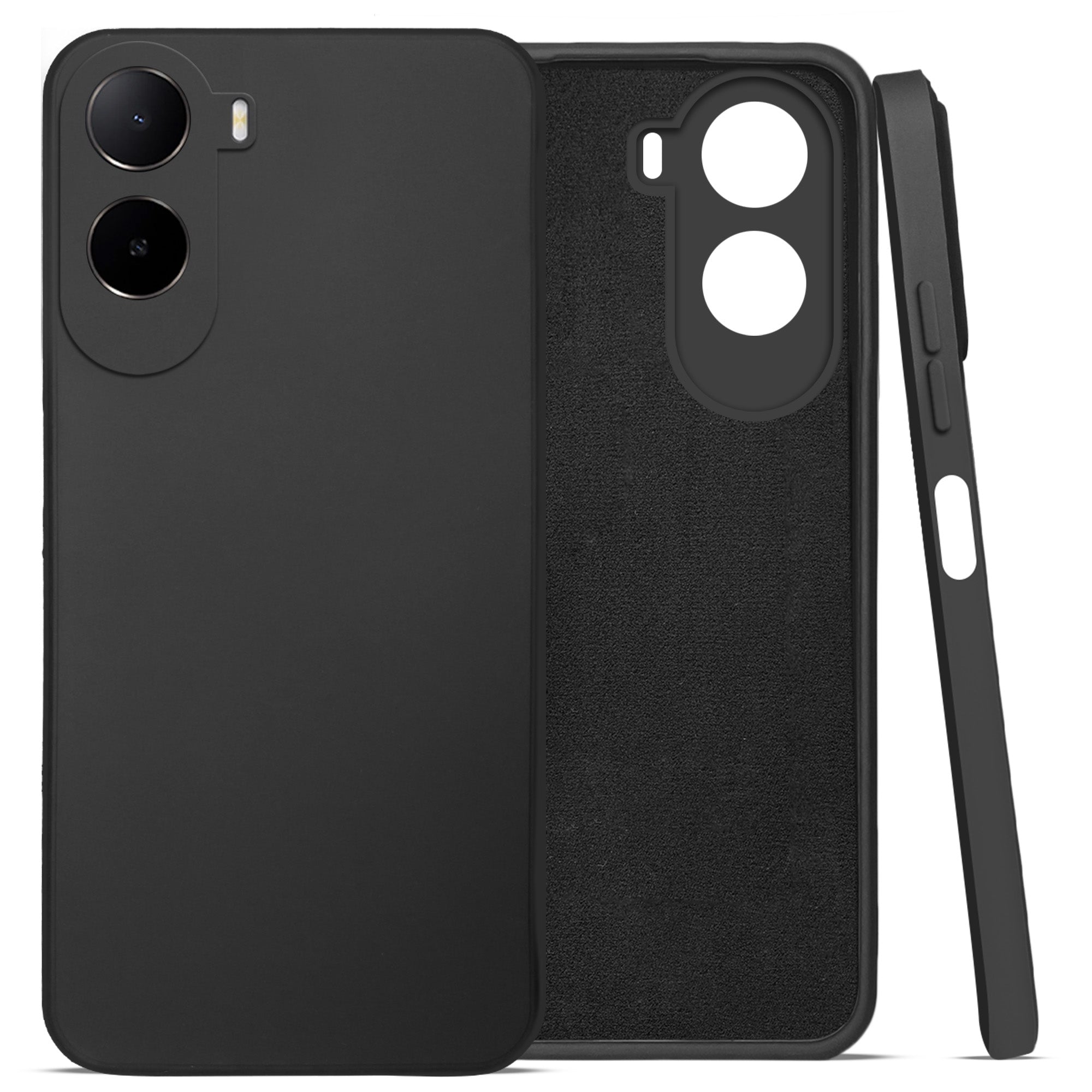 For Poco C81 Back Cover Case (Matte Finish Silicone with Inside Fiber cloth)