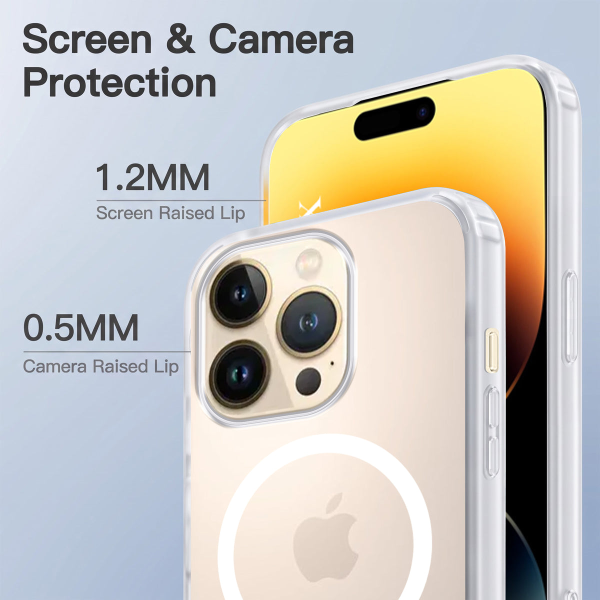 For Apple iPhone 14 Pro Max Matte Finish Back Case Cover (MagSafe Compatible | Translucent Soft Touch | Slim and Unbreakable)