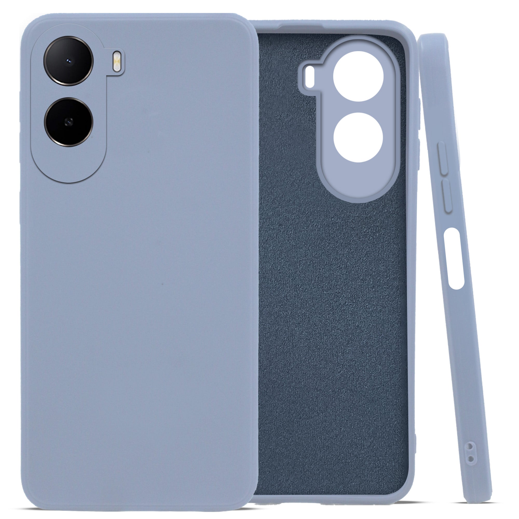 For Poco C81 Back Cover Case (Matte Finish Silicone with Inside Fiber cloth)