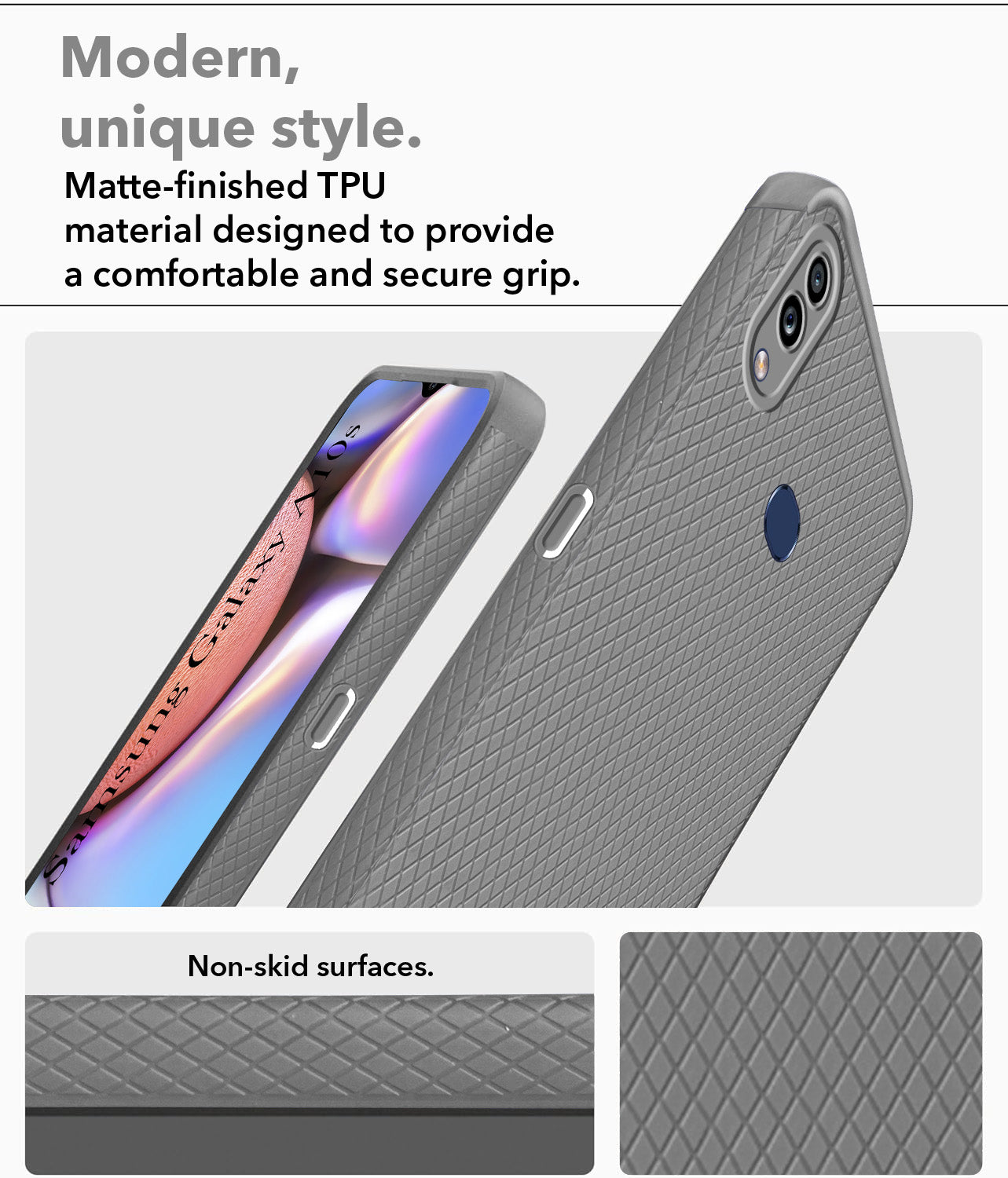 For Samsung Galaxy A10s Back Cover Case Liquid Silicone (Camera Protection | Side Grip Texture | Soft and Flexible)