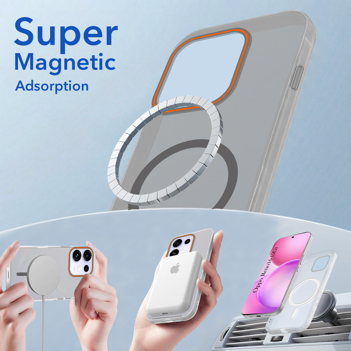 For Oppo Reno 16 Back Cover Case (Soft Touch | Camera Bump Protection | MagSafe Compatible | Matte Finish)