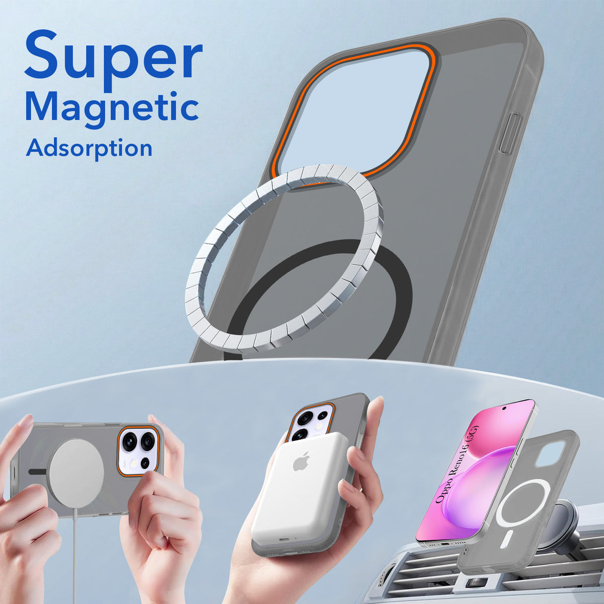 For Oppo Reno 16 Back Cover Case (Soft Touch | Camera Bump Protection | MagSafe Compatible | Matte Finish)