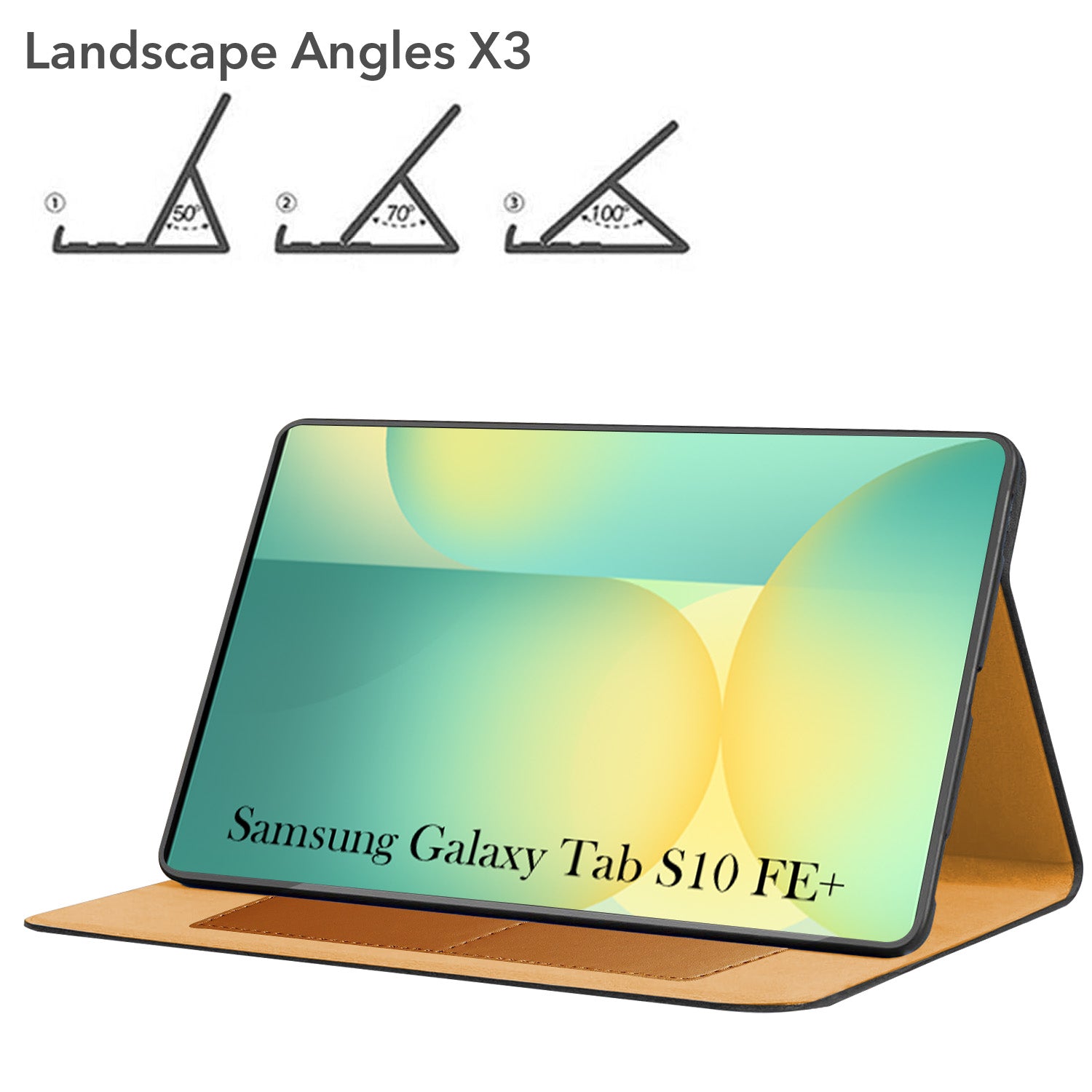 For Samsung Galaxy Tab S10 FE+ SM-X620/ X626/ X626B 13.1 Inch Flip Cover Folio Cover (PU Leather | Multi-Angle Smart Stand | Card Storage Slots | Silicone Back Pouch)