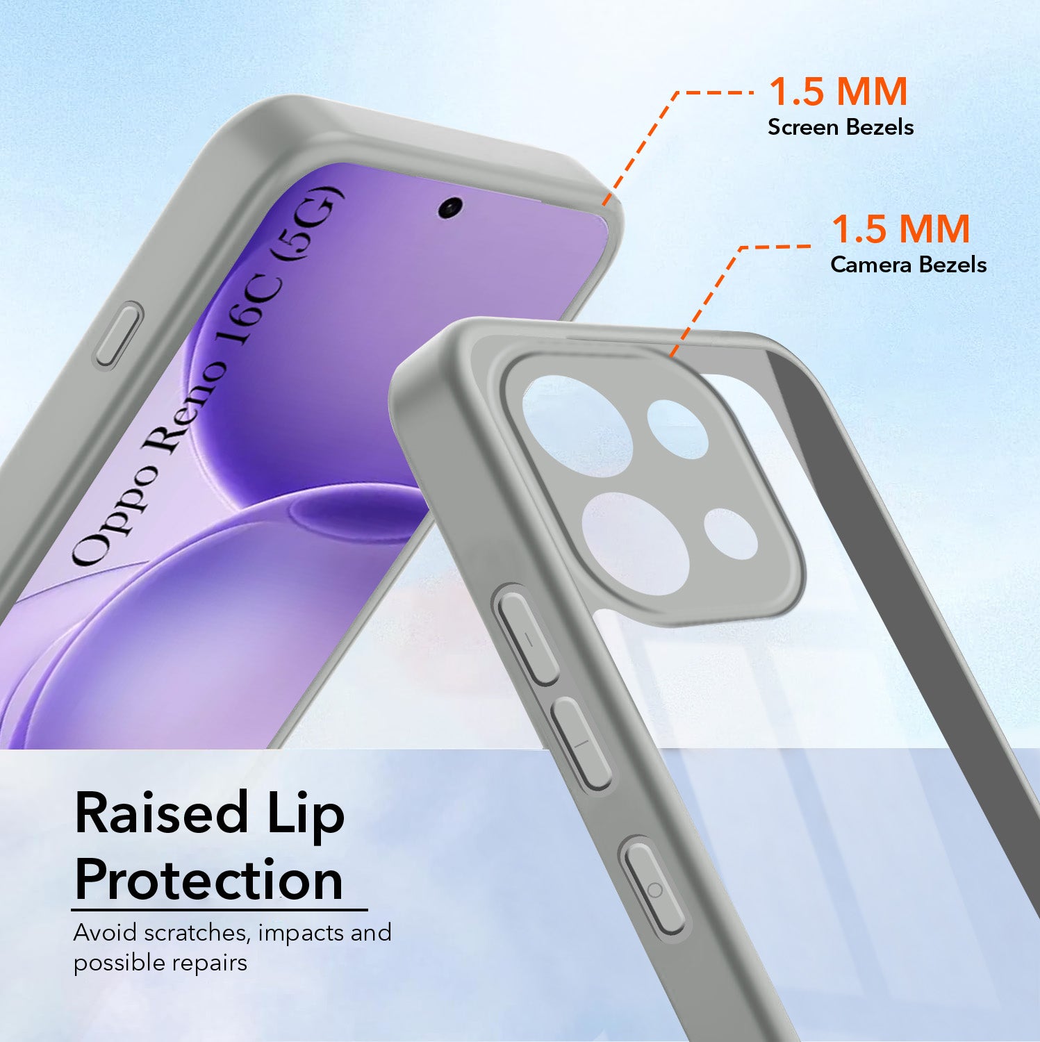 For Oppo Reno 16C 5G Back Cover Case Ultra-Hybrid (Lifetime Anti Yellow | Anti Scratch | Crystal Clear Shockproof)