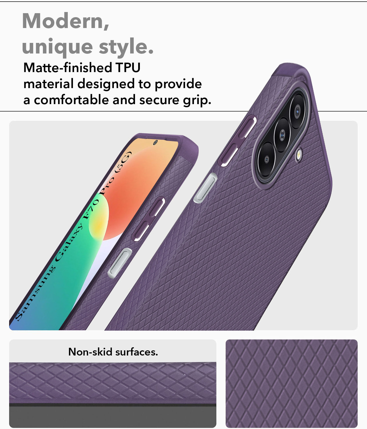 For Samsung Galaxy F70 Pro 5G Back Cover Case Liquid Silicone (Camera Protection | Side Grip Texture | Soft and Flexible)