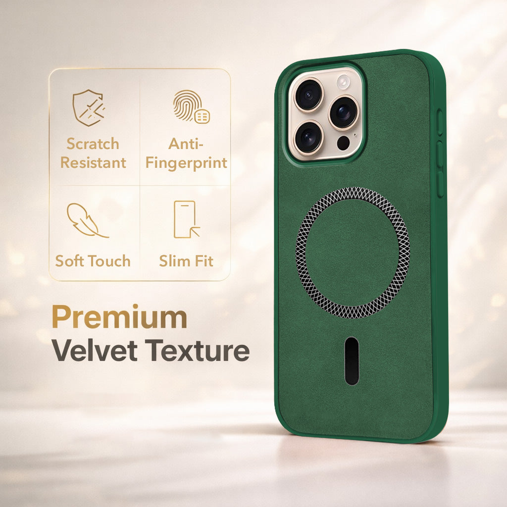 For Apple iPhone 16 Pro Max Back Cover Case (Sleek Leather Finish | MagSafe Compatible Wireless Charging | Camera Bump Protection)