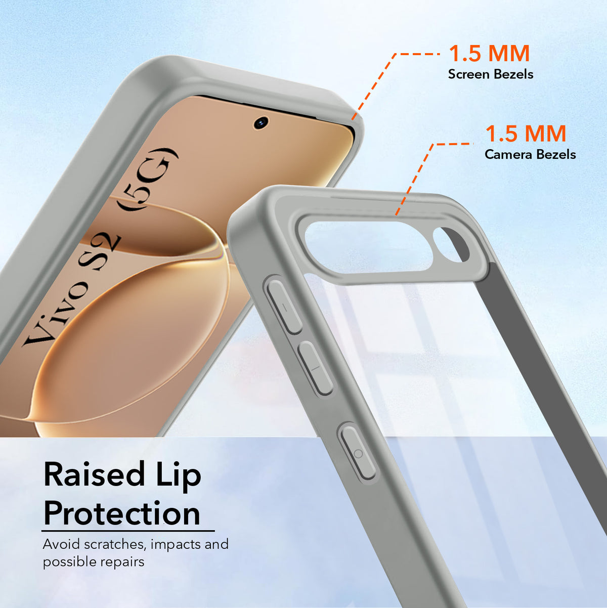 For vivo S2 Back Cover Case Ultra-Hybrid (Lifetime Anti Yellow | Anti Scratch | Crystal Clear Shockproof)