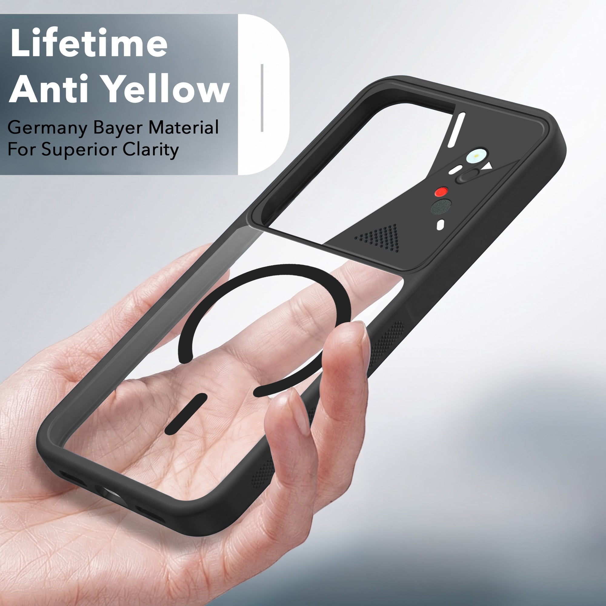 For Vivo T4R Back Cover Case Lifetime Anti-Yellow Clear (Camera Protection | Side Grip | Wireless MagSafe Compatible)