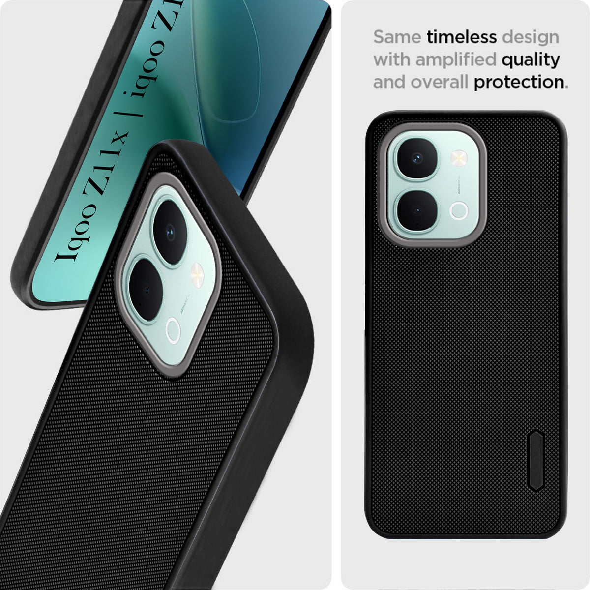 For iQOO Z11x | iQOO Z11xa Back Cover Case Rubberised (Textured Grip Design | Micro-Fiber Cloth Inside | Slim and Light Weight | Soft Touch and Feel)