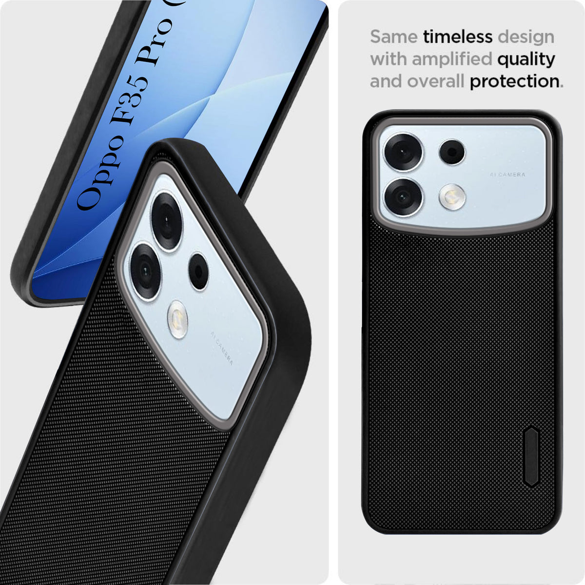 For Oppo F35 Pro 5G Back Cover Case Rubberised (Textured Grip Design| Micro-Fiber Cloth Inside | Slim and Light Weight | Soft Touch and Feel)