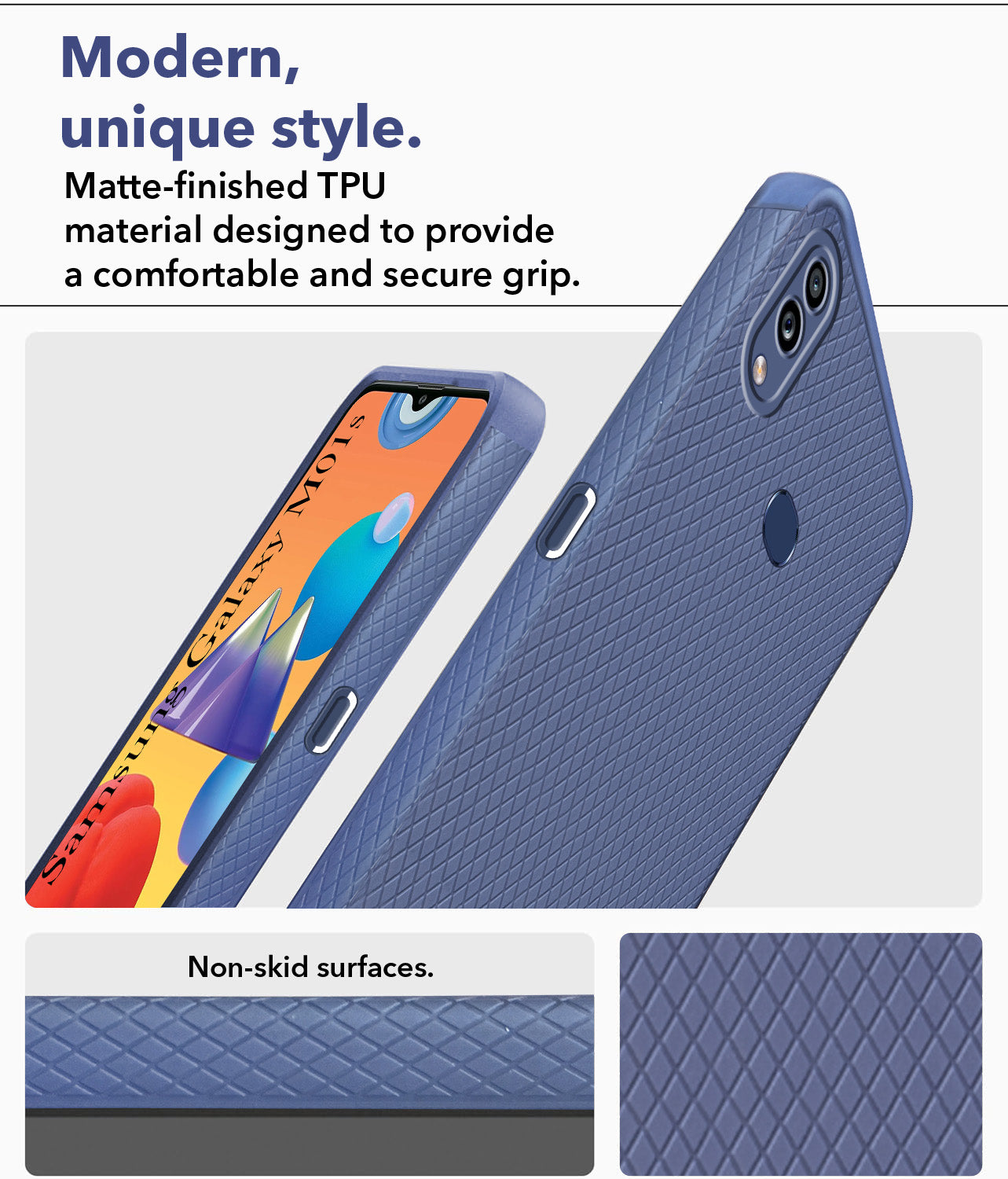 For Samsung Galaxy M01s Back Cover Case Liquid Silicone (Camera Protection | Side Grip Texture | Soft and Flexible)