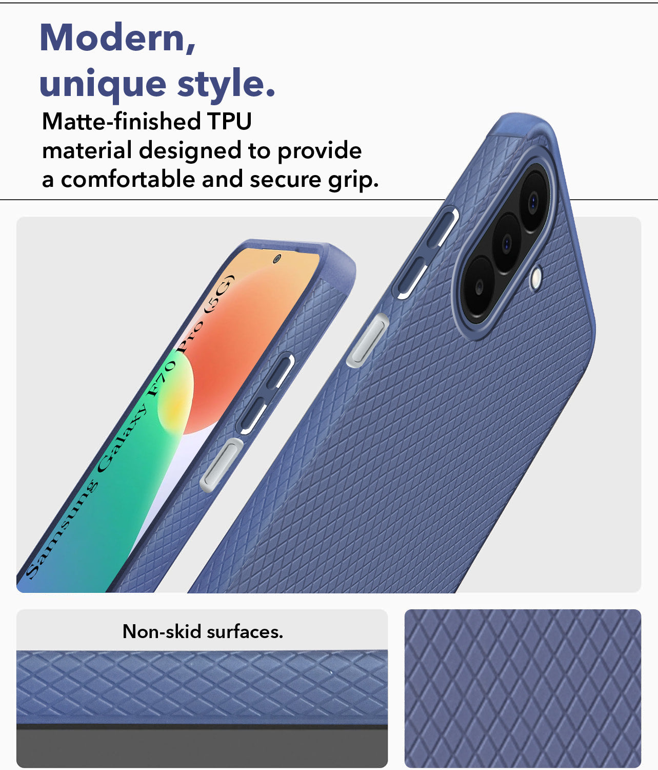 For Samsung Galaxy F70 Pro 5G Back Cover Case Liquid Silicone (Camera Protection | Side Grip Texture | Soft and Flexible)
