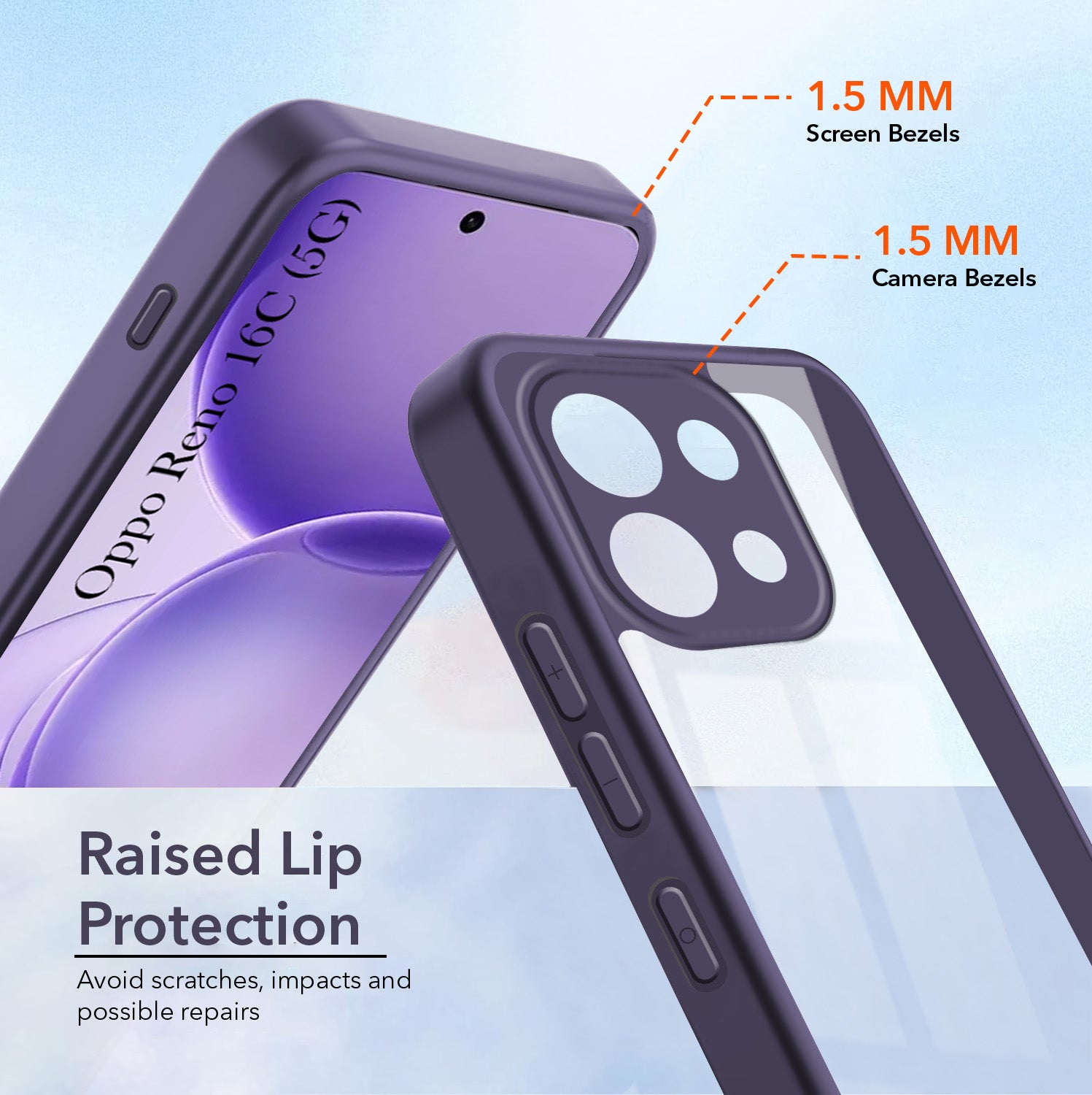 For Oppo Reno 16C 5G Back Cover Case Ultra-Hybrid (Lifetime Anti Yellow | Anti Scratch | Crystal Clear Shockproof)