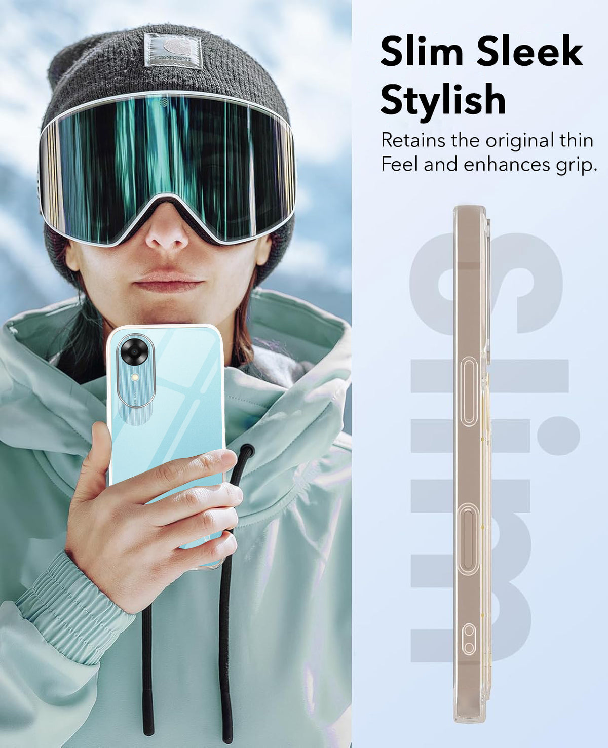For Oppo A17K Back Cover Case Lifetime Anti-Yellow Clear (Sleek Hard Crystal | Shockproof and Camera Protection)